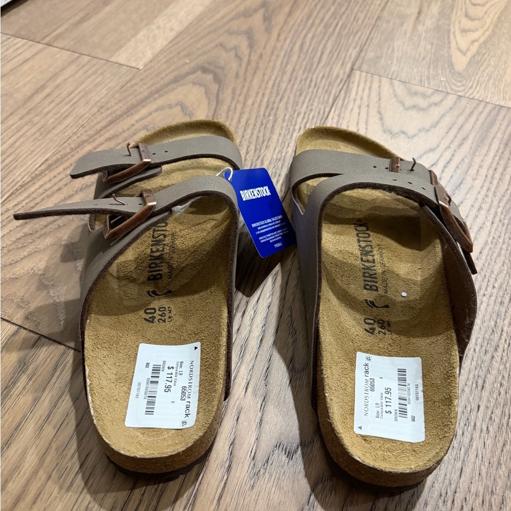 New Birkenstock Taupe Double Strap Sandals - Picture 4 of 6